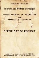 A menekült státust igazoló okmány borítója