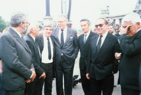 1989. június 16.: (balról) Tóth Imre, Ebinger Endre, Nagy Mihály, Tóth Lajos, Kiss Tamás, Rimai Béla és Papp József